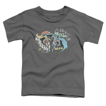 Charcoal toddler t-shirt with Batman Robin Action Duo graphic