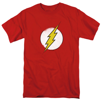 Red men's regular fit t-shirt with The Flash Rough Flash Logo graphic