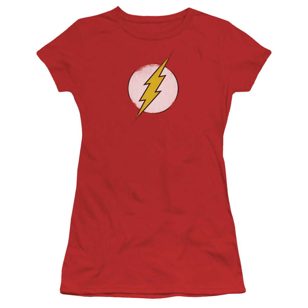 Flash, The Rough Flash Logo - Juniors T-Shirt Juniors T-Shirt The Flash