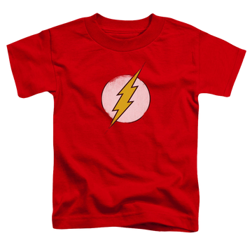 Red toddler t-shirt with The Flash Rough Flash Logo graphic
