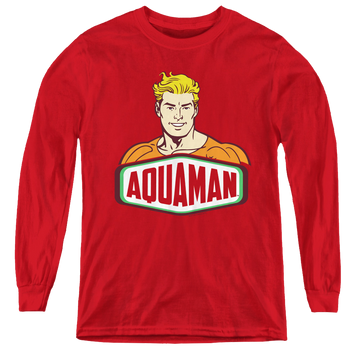 Aquaman Aquaman Sign - Youth Long Sleeve T-Shirt Youth Long Sleeve T-Shirt Aquaman