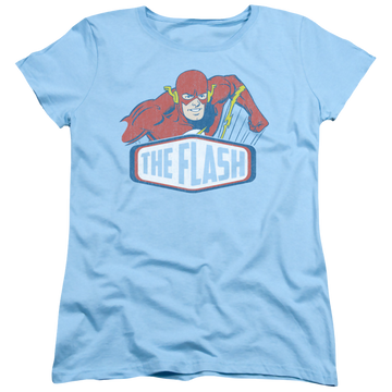 Light blue women's t-shirt with Flash Sign graphic