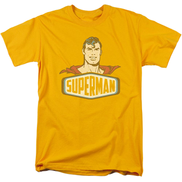 Gold men's regular fit t-shirt with DC Comics Superman Sign graphic