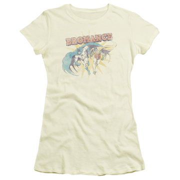 Cream juniors t-shirt with Batman DC Comics Bromance graphic
