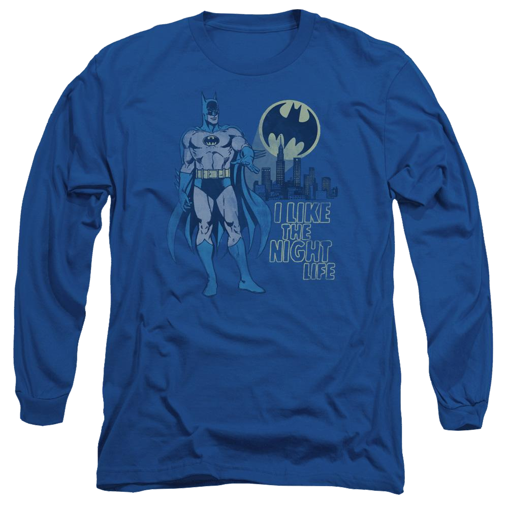 DC Comics Night Life - Men's Long Sleeve T-Shirt Men's Long Sleeve T-Shirt DC Comics