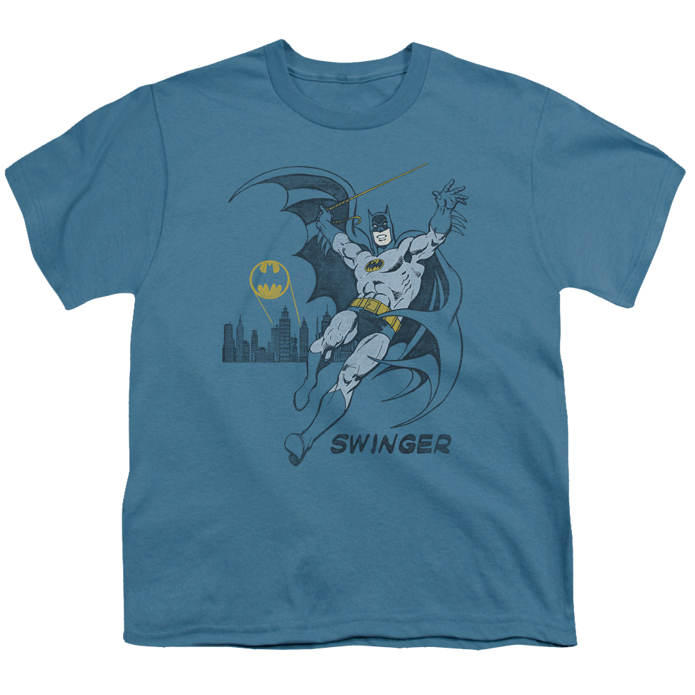 DC Batman Swinging - Youth T-Shirt Youth T-Shirt (Ages 8-12) Batman