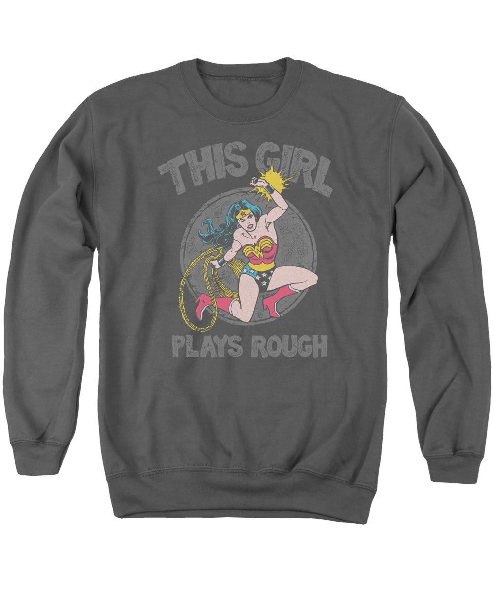 DC Comics Plays Rough - Men's Crewneck Sweatshirt Men's Crewneck Sweatshirt Wonder Woman