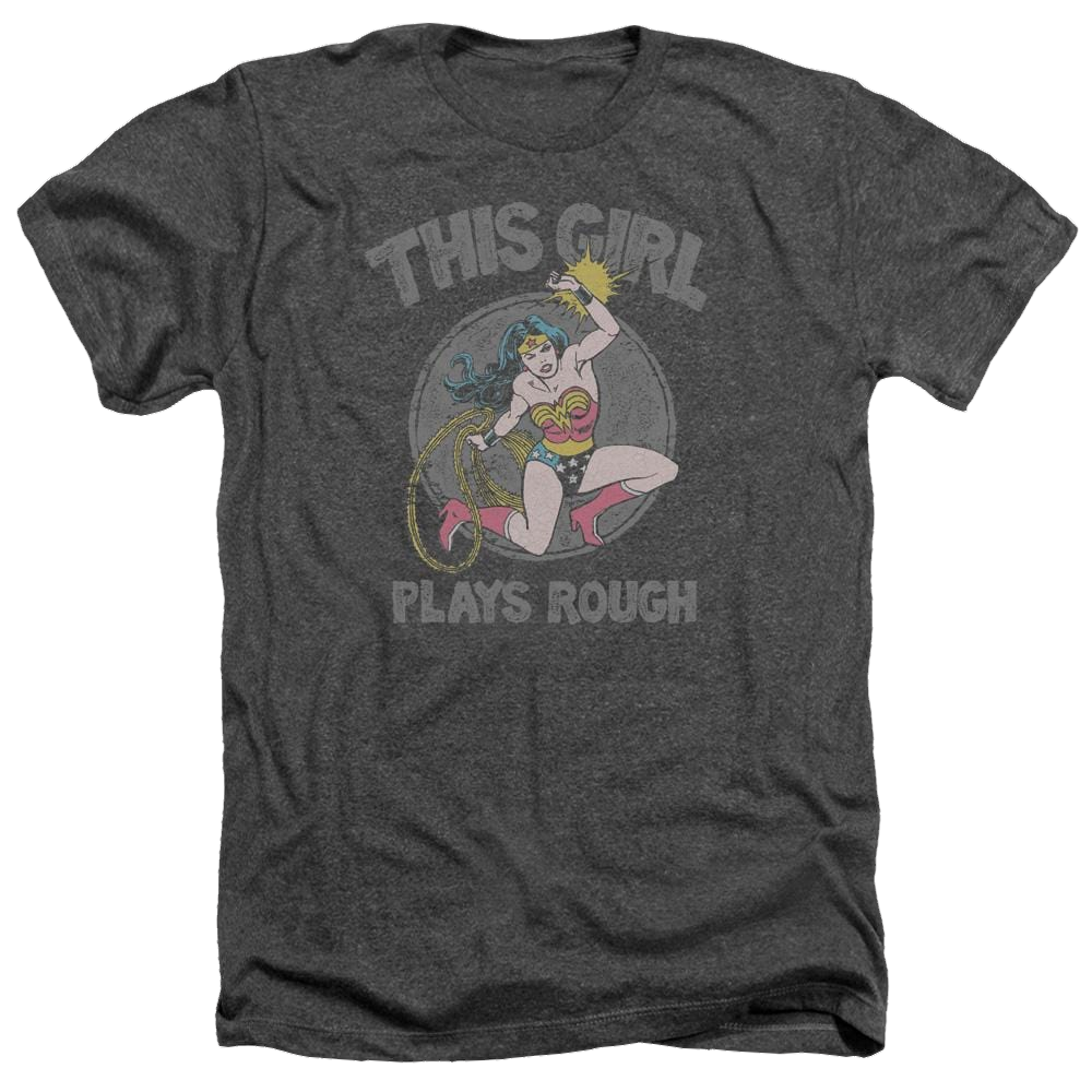 DC Comics Plays Rough - Men's Heather T-Shirt Men's Heather T-Shirt Wonder Woman