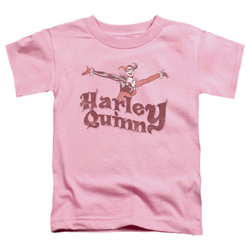Pink toddler t-shirt with Harley Quinn Harley Hop Vintage graphic
