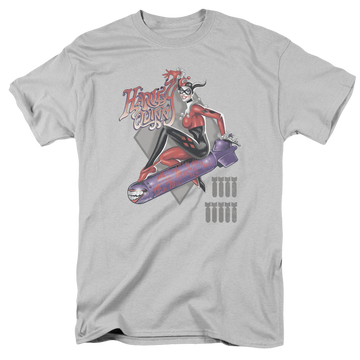 Silver men's regular fit t-shirt with Harley Quinn Harleys The Bomb graphic