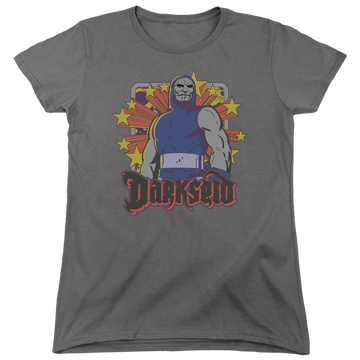 Charcoal women's t-shirt with DC Comics Darkseid Stars graphic