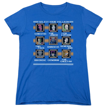 Royal women's t-shirt with Justice League DC Comics Stage Select graphic