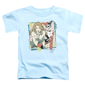 Light blue toddler t-shirt with Harley Quinn Totally Harvey & Ivy graphic