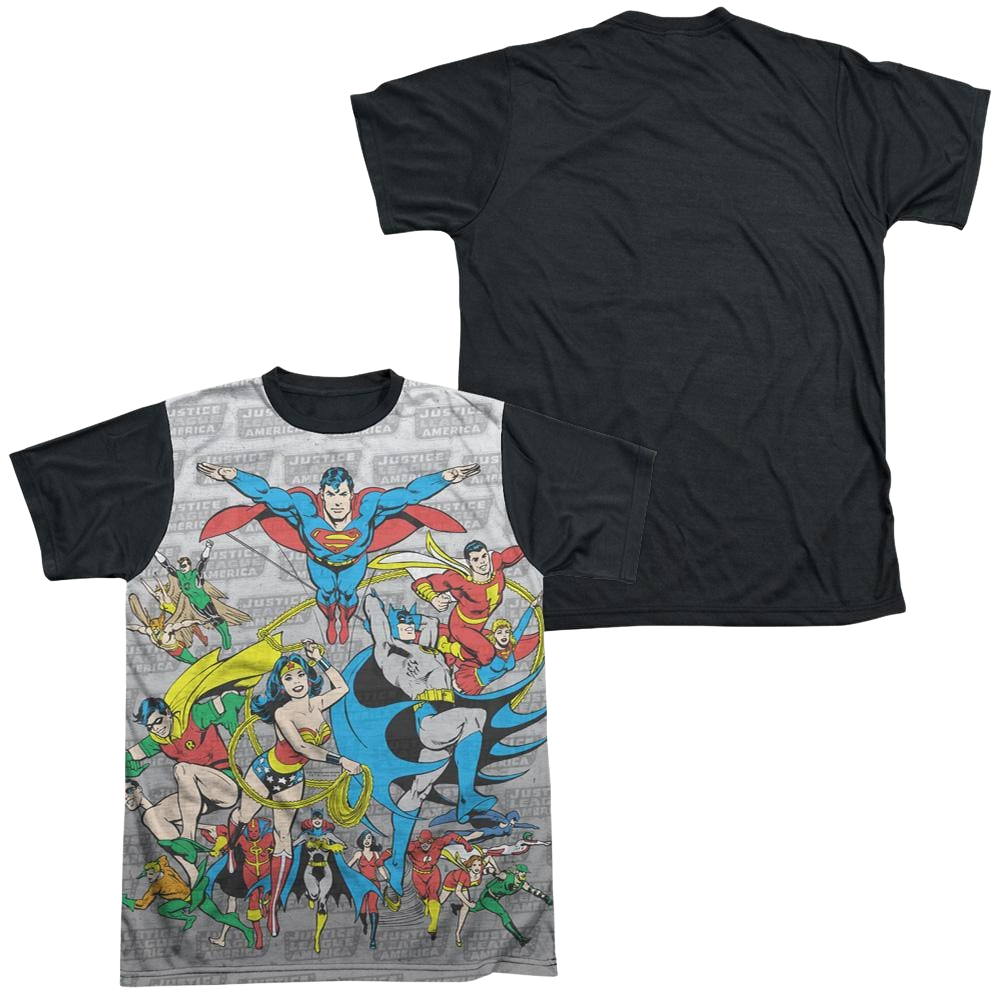 DC Comics Justice League Assemble - Men's Black Back T-Shirt Men's Black Back T-Shirt Justice League