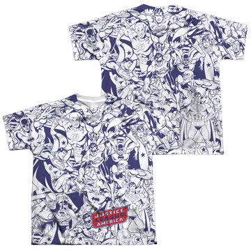 Justice League Jusice All Around youth all-over print t-shirt for ages 8 to 12