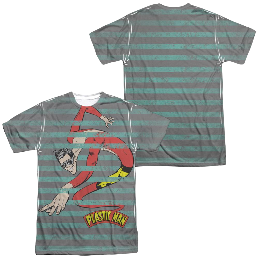 DC Comics Plastic Stripes Men's All Over Print T-Shirt Men's All-Over Print T-Shirt Plastic Man