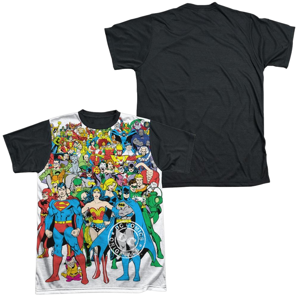 DC Comics Original Universe - Men's Black Back T-Shirt Men's Black Back T-Shirt Justice League