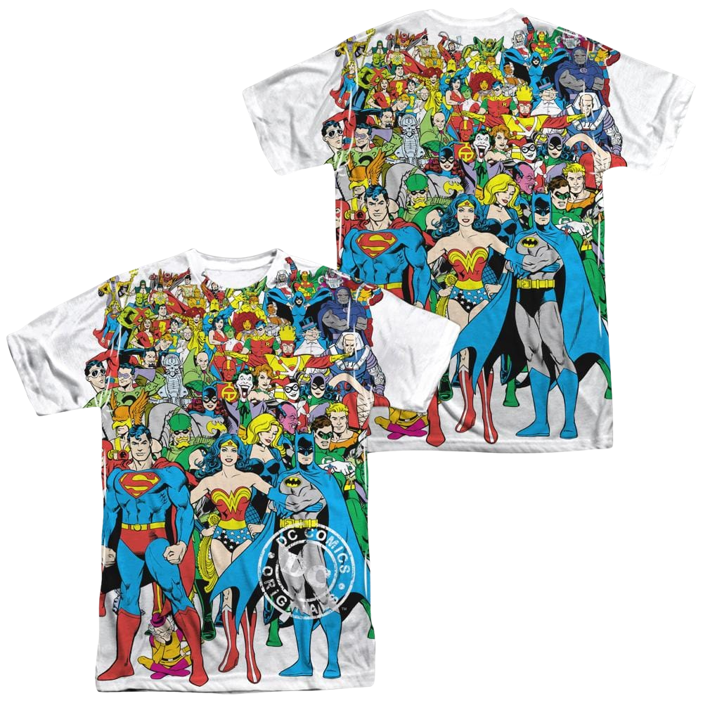 DC Comics Original Universe Men's All Over Print T-Shirt Men's All-Over Print T-Shirt Justice League