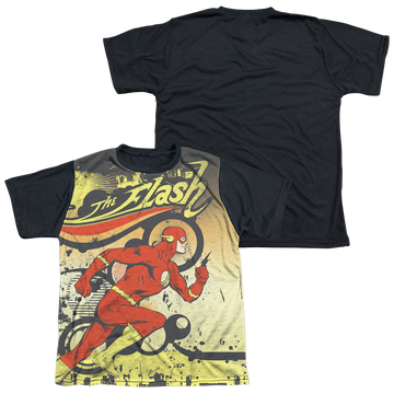 The Flash Just Passing Through youth black back t-shirt for ages 8 to 12