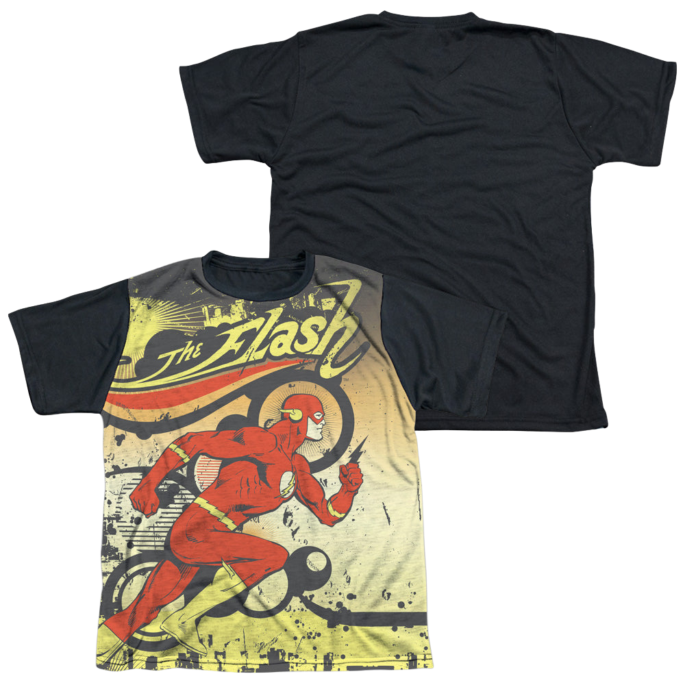 Flash, The Just Passing Through - Youth Black Back T-Shirt Youth Black Back T-Shirt (Ages 8-12) The Flash