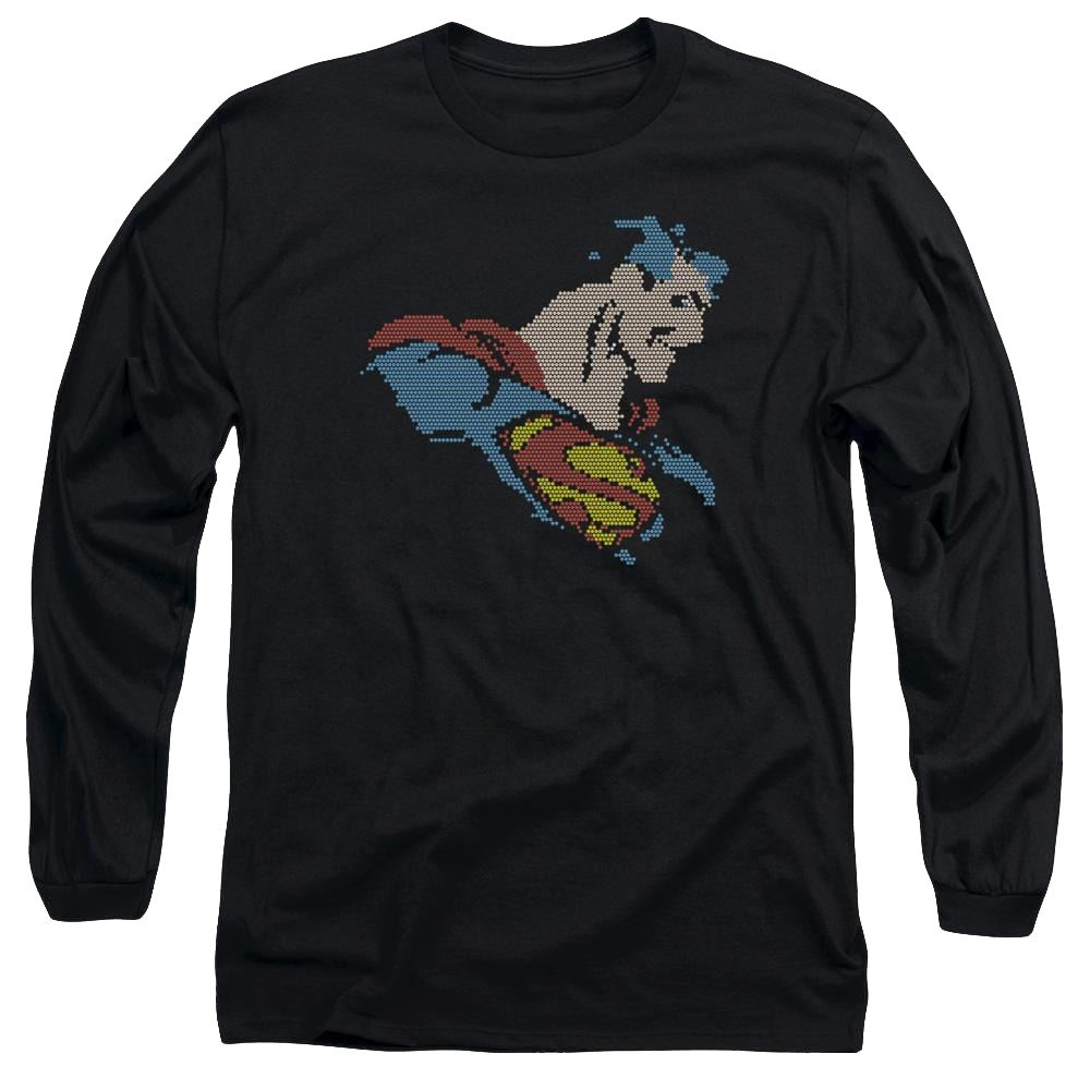 DC Comics Lite Brite Superman - Men's Long Sleeve T-Shirt Men's Long Sleeve T-Shirt Superman