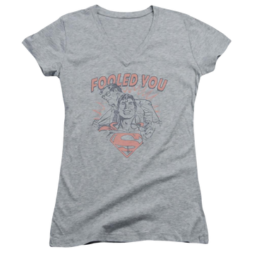 DC Comics Fooled You - Juniors V-Neck T-Shirt Juniors V-Neck T-Shirt Superman