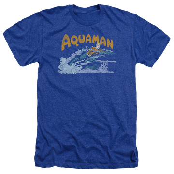 Royal men's heather t-shirt with Aquaman Aqua Swim graphic
