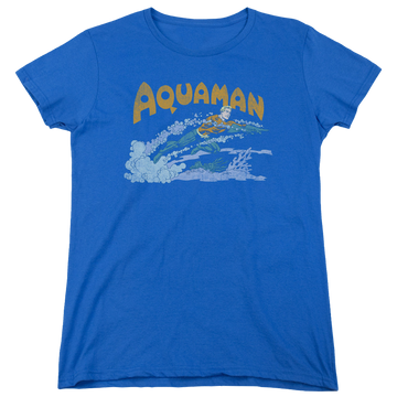 Royal women's t-shirt with Aquaman Aqua Swim graphic