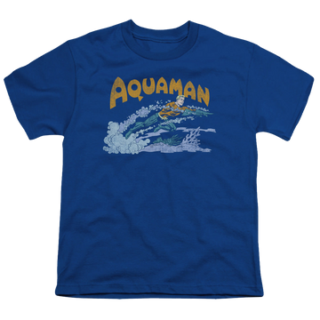 Royal youth t-shirt for ages 8 to 12 with Aquaman Aqua Swim graphic