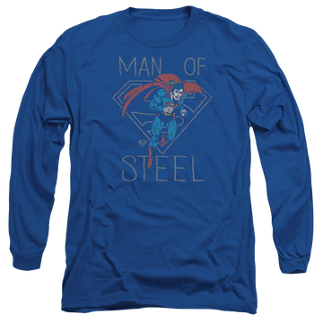 Royal men's long sleeve t-shirt with Superman DC Comics Hardened Heart graphic