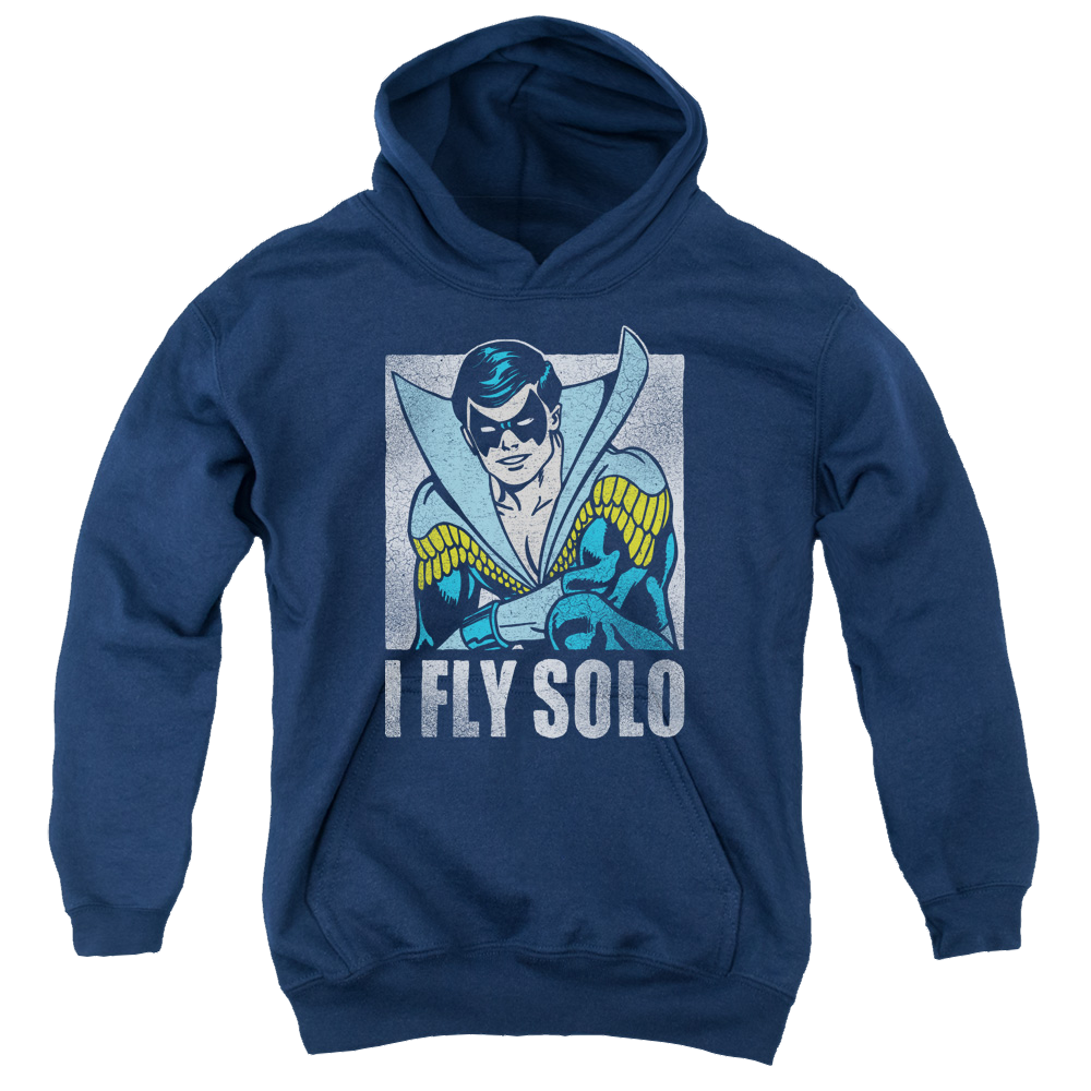 Nightwing Fly Solo - Youth Hoodie Youth Hoodie (Ages 8-12) Nightwing