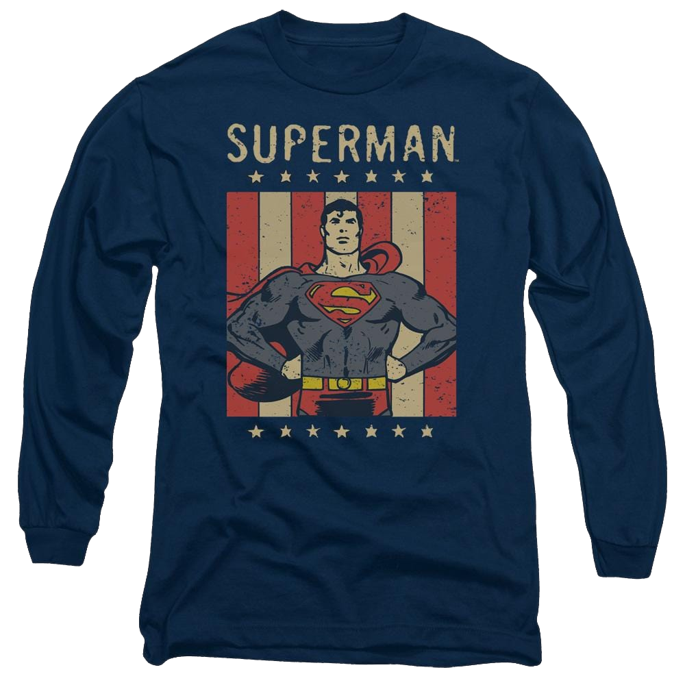 DC Comics Retro Liberty - Men's Long Sleeve T-Shirt Men's Long Sleeve T-Shirt Superman