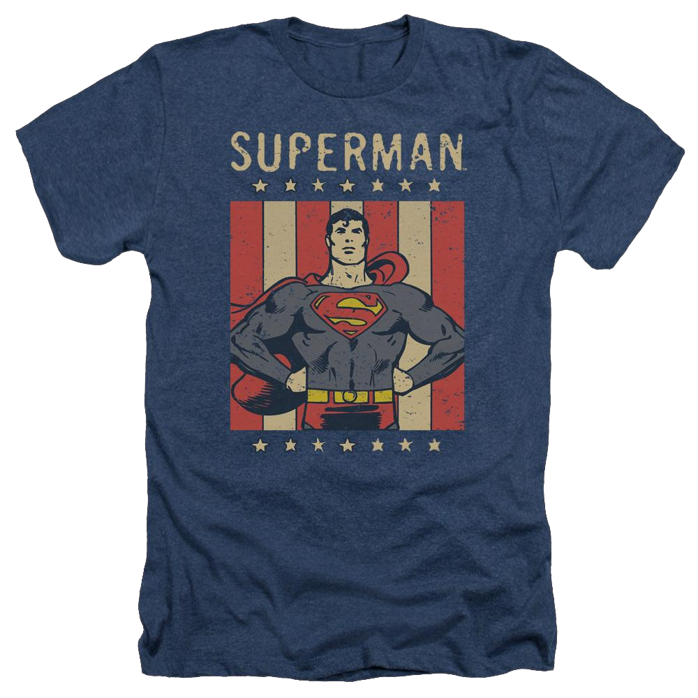DC Comics Retro Liberty - Men's Heather T-Shirt Men's Heather T-Shirt Superman