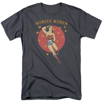 Charcoal men's regular fit t-shirt with Wonder Woman DC Comics Wonder Circle graphic
