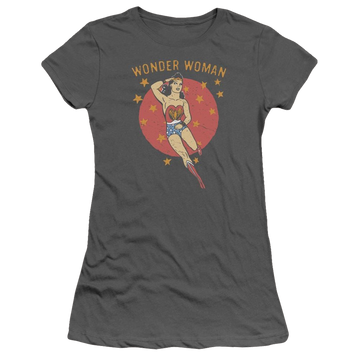 Charcoal juniors t-shirt with Wonder Woman DC Comics Wonder Circle graphic