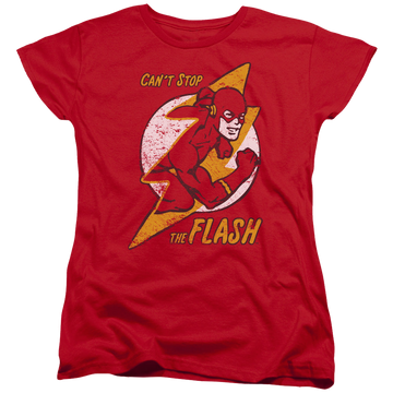 Red women's t-shirt with Flash Bolt graphic