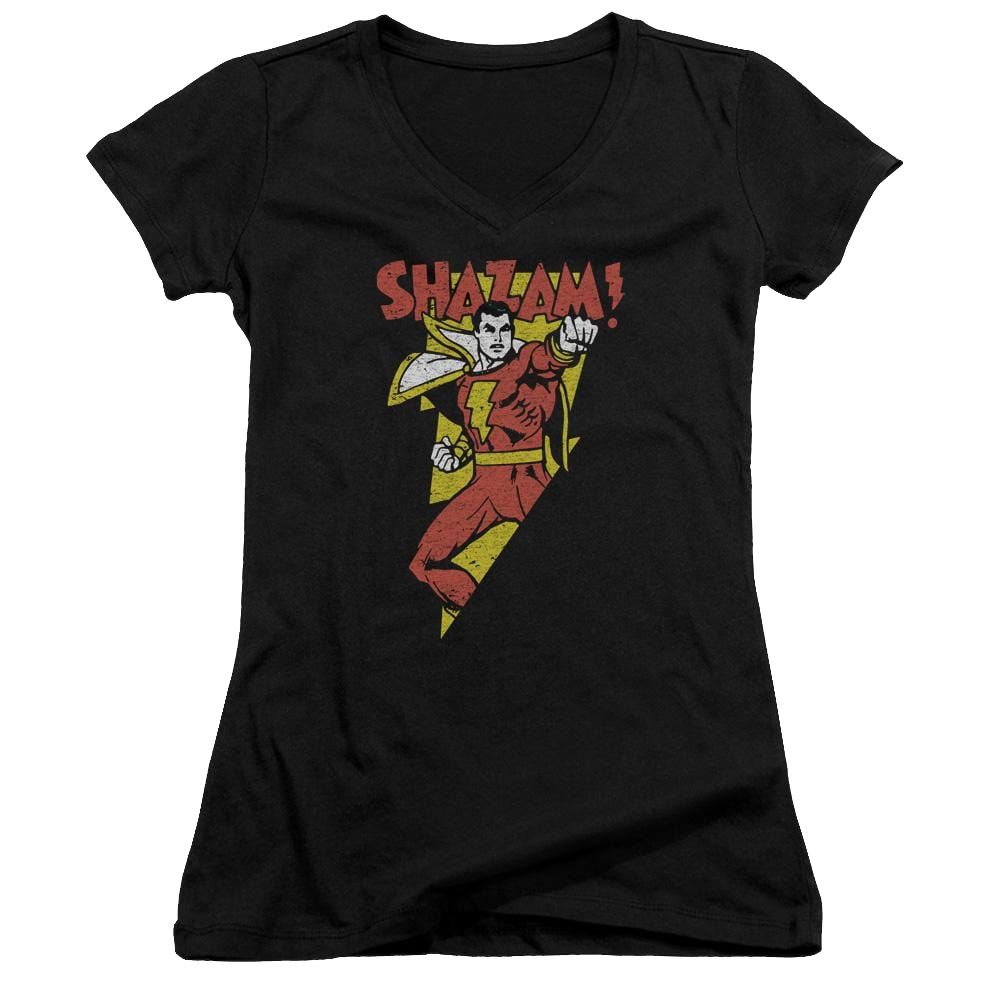 DC Comics In Bolt - Juniors V-Neck T-Shirt Juniors V-Neck T-Shirt Shazam