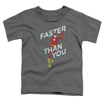 Charcoal toddler t-shirt with The Flash Faster Than You graphic