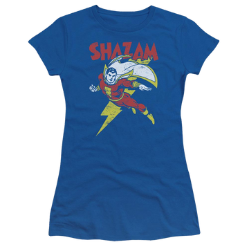 Royal juniors t-shirt with Shazam DC Comics Lets Fly graphic