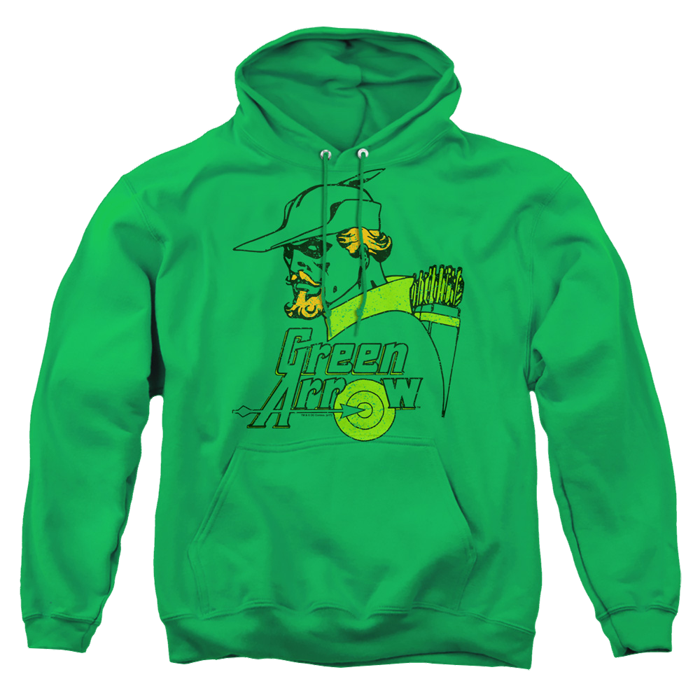 Green Arrow Close Up - Pullover Hoodie Pullover Hoodie Green Arrow