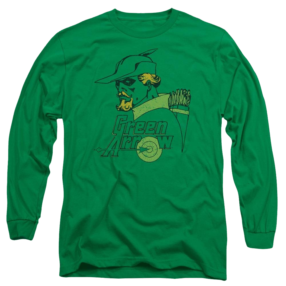 DC Comics Close Up - Men's Long Sleeve T-Shirt Men's Long Sleeve T-Shirt Green Arrow