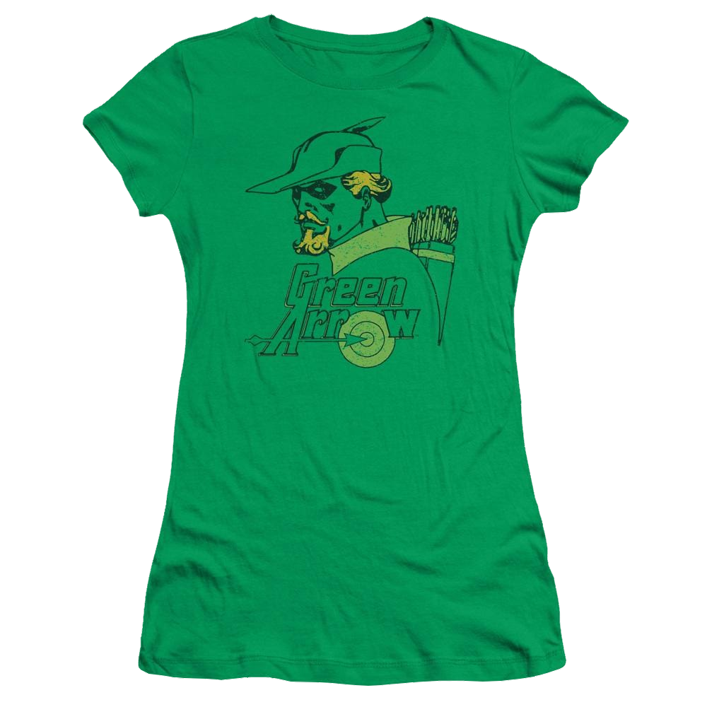 DC Comics Close Up - Juniors T-Shirt Juniors T-Shirt Green Arrow