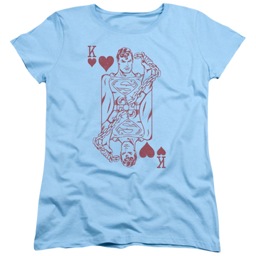 Light blue women's t-shirt with Superman DC Comics Super Card graphic