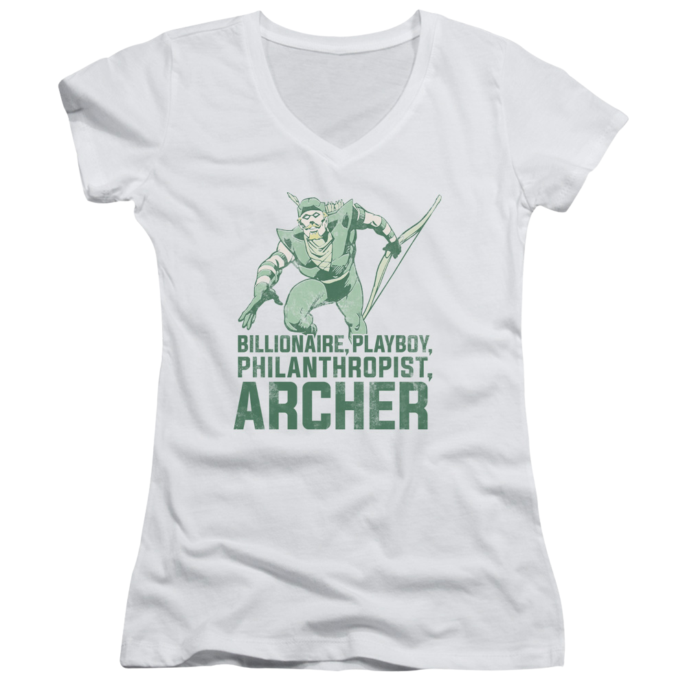 DC Comics Archer - Juniors V-Neck T-Shirt Juniors V-Neck T-Shirt Green Arrow