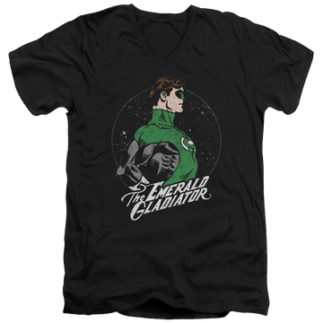 Black men's v-neck t-shirt with Green Lantern DC Comics Star Gazer graphic