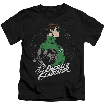 Black kid's t-shirt for ages 4 to 7 with Green Lantern Star Gazer graphic