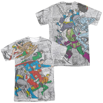 DC Comics Face Off Men's All Over Print T-Shirt Men's All-Over Print T-Shirt Justice League