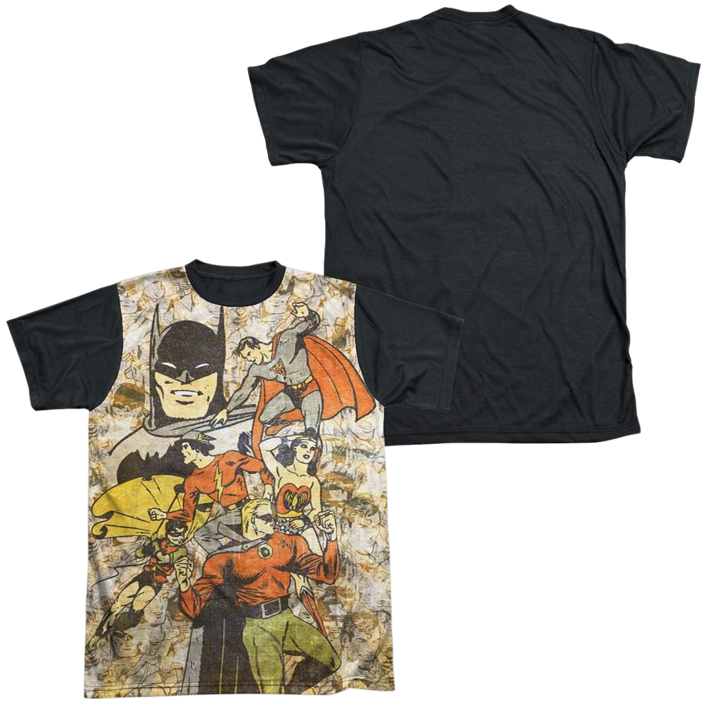 DC Comics All Stars - Men's Black Back T-Shirt Men's Black Back T-Shirt Justice League