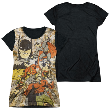 DC Comics All Stars - Juniors Black Back T-Shirt Juniors Black Back T-Shirt Justice League