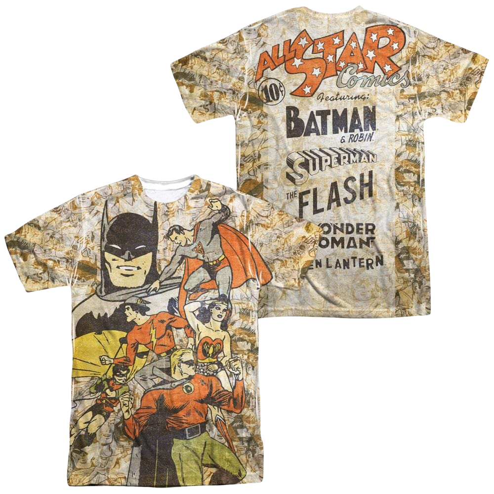 DC Comics All Stars Men's All Over Print T-Shirt Men's All-Over Print T-Shirt Justice League